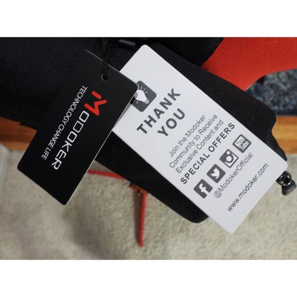 Modoker Vintage Laptop Backpack – Black with Brown Trim - Picture 6 of 6